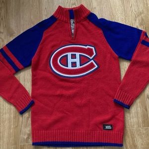 VINTAGE❤️ Knit Hockey Sweater. NHL "Montreal Canadiens" . HABS Hockey Sweater